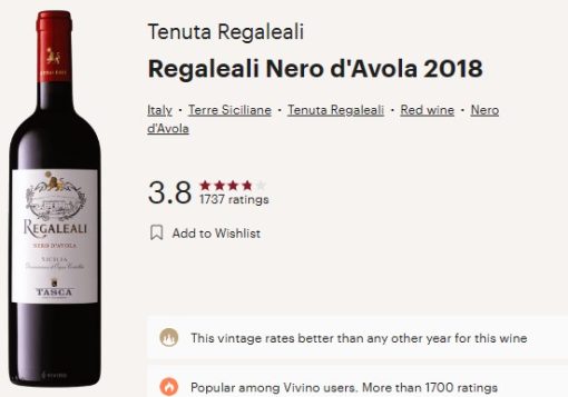 regaleali nero vivino