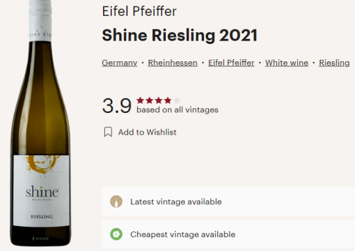 shine riesling vivino