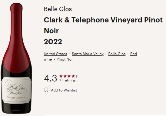 Belle Glos Clark & Telephone Pinot Noir –
