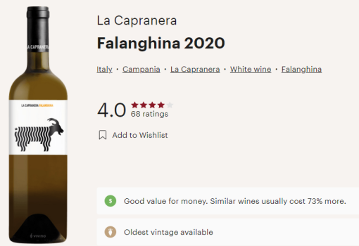 capranera falanghina vivino