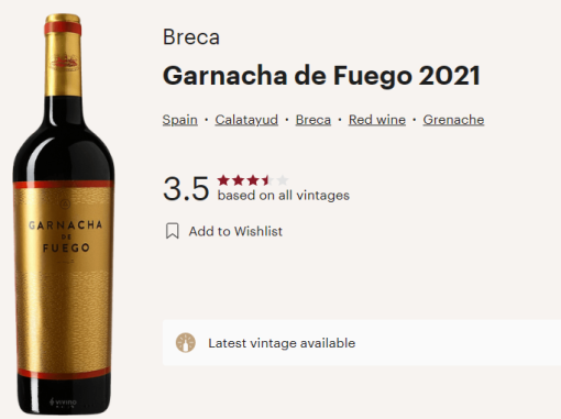 breca garnacha de fuego vivino