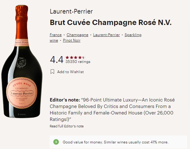 Laurent Perrier Rose Champagne