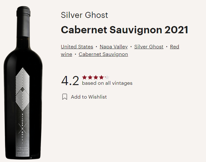 2021 silver ghost cabernet sauvignon