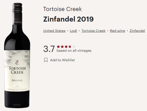 tortoise creek zin vivino