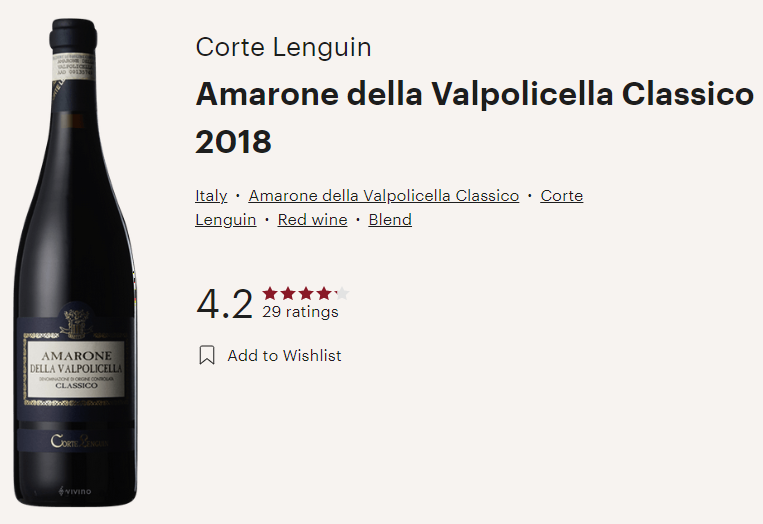 » Corte Lenguin 2018 Amarone della Valpolicella Classico