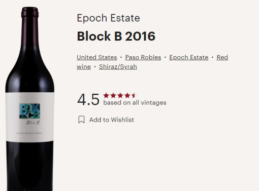 epoch b block vivino