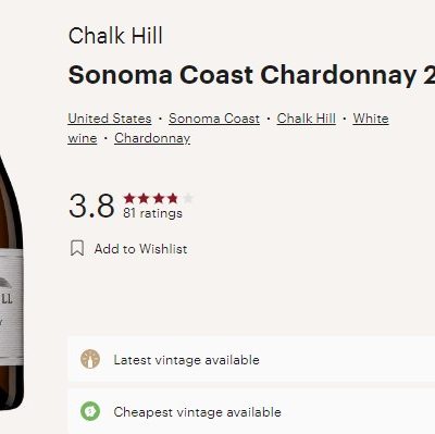 Chalk hill 2021 chard vivino