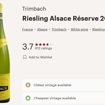 trimbach res riesling vivino