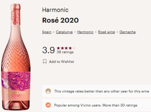 harmonic rose vivino
