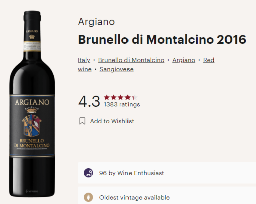 argiano brunello vivino