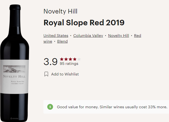 » Novelty Hill 2019 R.S.R. Red Blend