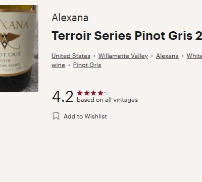 alexana pinot gris vivino