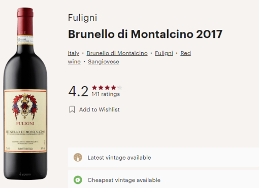 fuligni 2017 brunello vivino