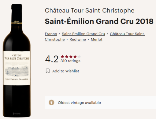 chateau tour saint christophe 2018