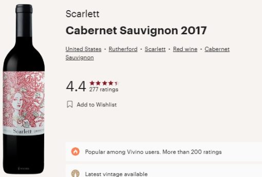 scarlett cab vivino