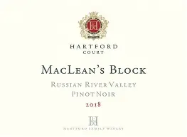 Hartford Court 2015 Pinot Noir MacLean's Block Vineyard