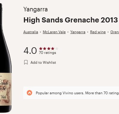Yangarra Grenache High Sands vivino