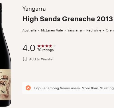 Yangarra Grenache High Sands vivino