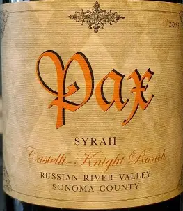 Pax 2014 Syrah Castelli-Knight Ranch Russian River Valley