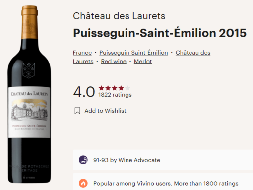 laurets 2015 vivino