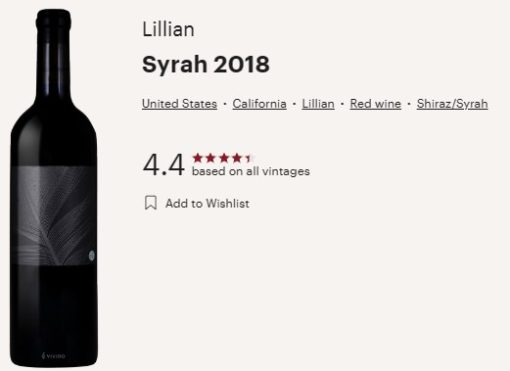 lillian 2018 syrah vivino