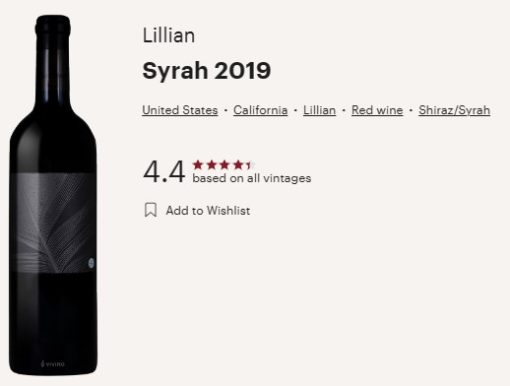 lillian 2019 syrah vivino