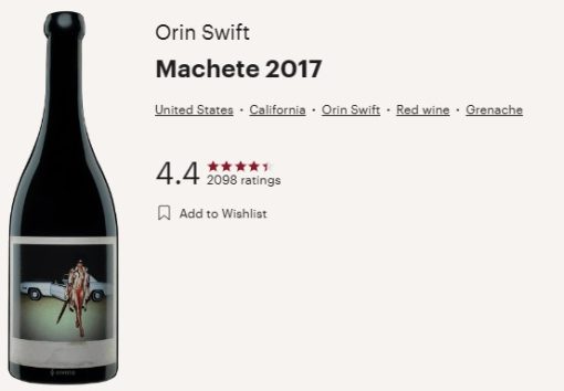 machete 2017 vivino