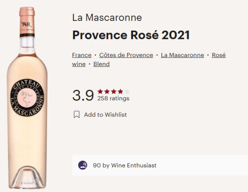 mascaronne rose vivino