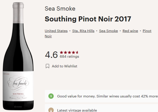 sea smoke 2017 ten vivino