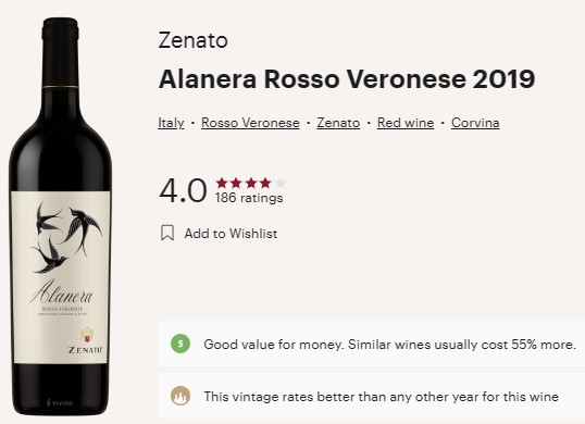 Zenato 2019 Alanera Rosso Veronese