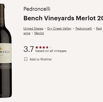 pedroncelli merlot vivino