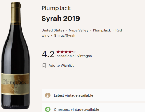 plumpjack syrah vivino