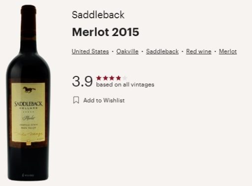 saddleback merlot vivino