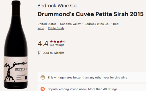 bedrock drummonds vivino