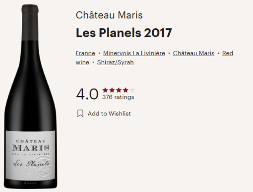 maris 2017 vivino