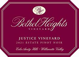 Bethel Heights Vineyards 2021 Pinot Noir Justice Vineyard