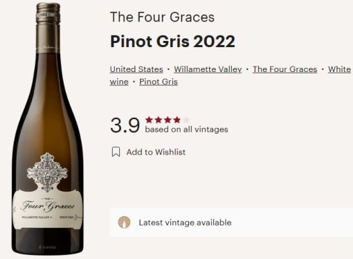 » The Four Graces 2022 Pinot Gris
