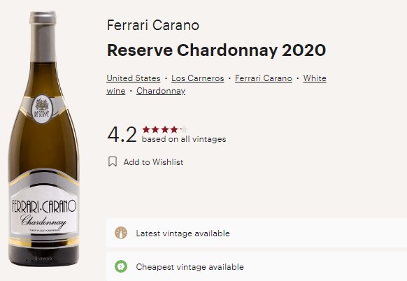 ferrari carano res chard vivino
