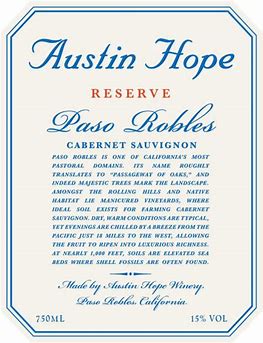 Austin Hope 2020 Reserve Cabernet Sauvignon