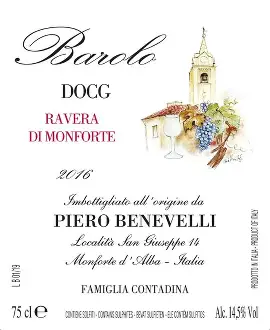 Piero Benevelli 2016 Barolo Le Coste di Monforte