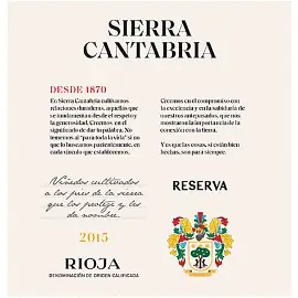Sierra Cantabria 2015 Rioja Reserva