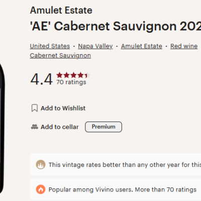 Amulet 2021 AE Cabernet Sauvignon Napa Valley