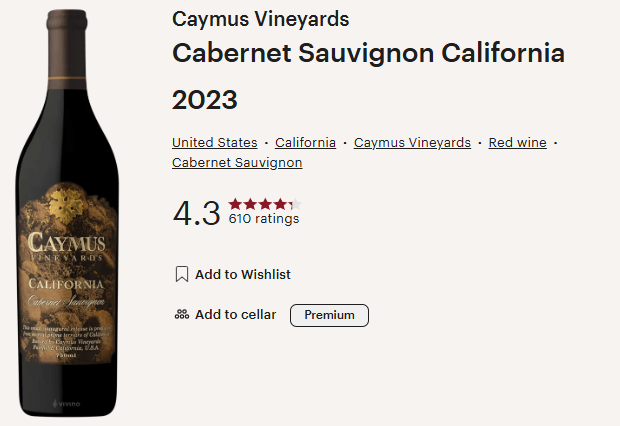 Caymus 2023 Cabernet Sauvignon