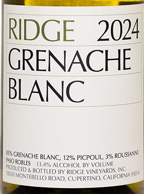Ridge Vineyards 2024 Grenache Blanc