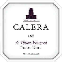 Calera 2019 Pinot Noir De Villiers Vineyard Mt Harlan